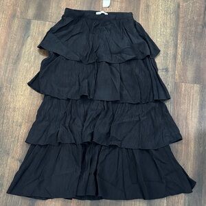 Abercrombie & Fitch Black Maxi Tiered Skirt NWT size S